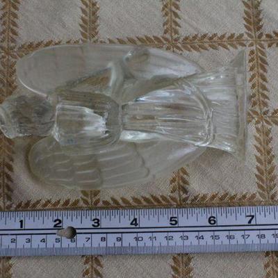 Lot #214: Pair of (2) Vintage Glass Angel Figure Candle Holders