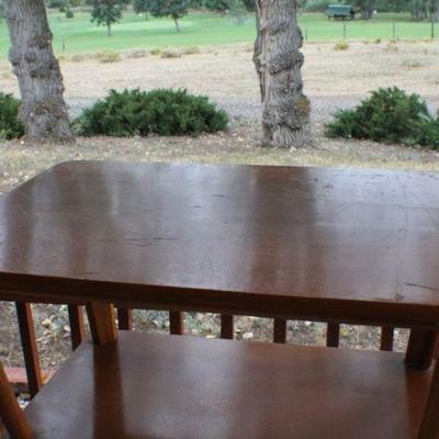 Lot #218: Vintage Mid Century Modern 2-Tier Side Table 22" x 19.5" x 13"