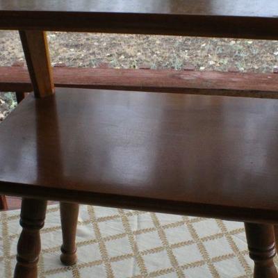 Lot #218: Vintage Mid Century Modern 2-Tier Side Table 22" x 19.5" x 13"