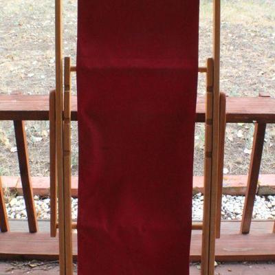 Lot #223: Vintage Mid Century Modern Folding Lounge Chair Original Red Fabric