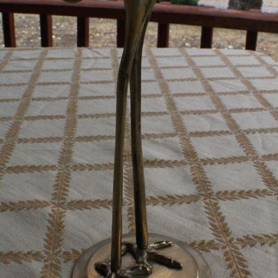 Lot #226: Vintage Mid Century Modern Brass Tall Pelican Animal Sculpture 