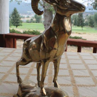 Lot #227: Vintage Mid Century Modern Cast Bronze Ram Sculpture