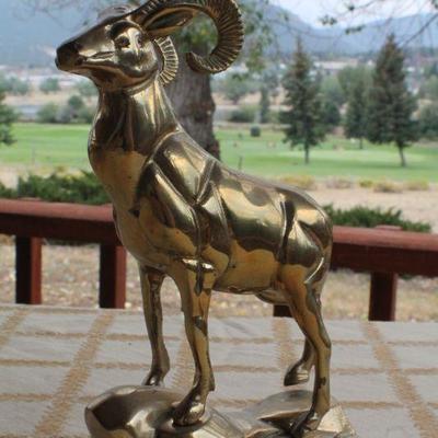 Lot #227: Vintage Mid Century Modern Cast Bronze Ram Sculpture
