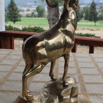 Lot #227: Vintage Mid Century Modern Cast Bronze Ram Sculpture