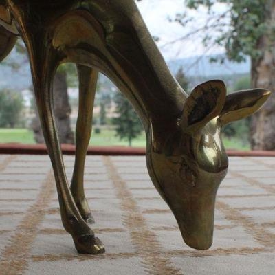 Lot #228: Vintage Mid Century Modern Brass Deer Sculpture