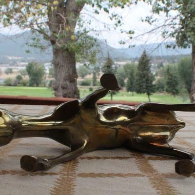 Lot #228: Vintage Mid Century Modern Brass Deer Sculpture