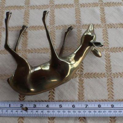 Lot #228: Vintage Mid Century Modern Brass Deer Sculpture