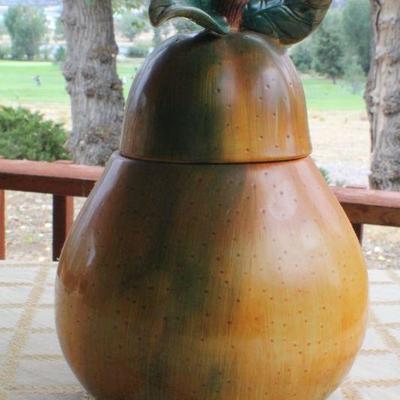 Lot #231: Vintage Large Pear Ceramic Container w/ Lid by SAKURAâ„¢