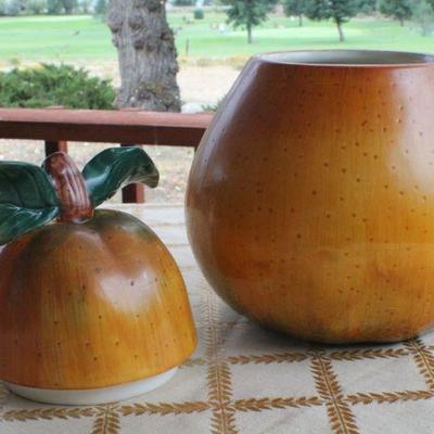 Lot #231: Vintage Large Pear Ceramic Container w/ Lid by SAKURAâ„¢