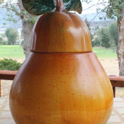 Lot #231: Vintage Large Pear Ceramic Container w/ Lid by SAKURAâ„¢
