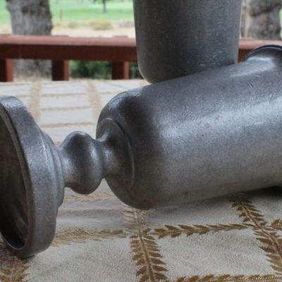 Lot #232: Pair of Vintage Pewter Goblets