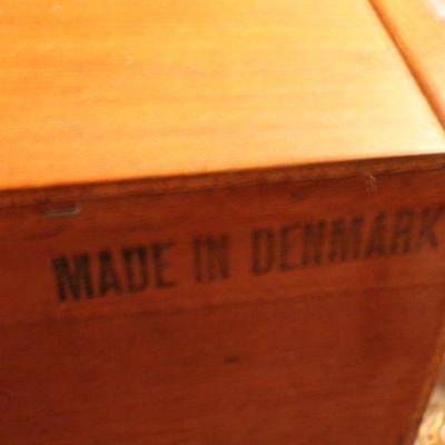 Lot #233: Vintage Mid Century Modern MADE IN DENMARK Sliding Door 4 Drawer Buffet 59" x 16" x 30.5" 