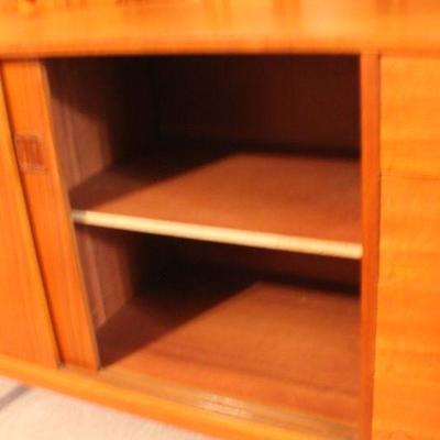 Lot #233: Vintage Mid Century Modern MADE IN DENMARK Sliding Door 4 Drawer Buffet 59" x 16" x 30.5" 