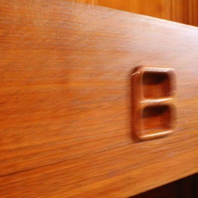 Lot #233: Vintage Mid Century Modern MADE IN DENMARK Sliding Door 4 Drawer Buffet 59" x 16" x 30.5" 