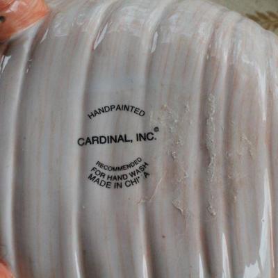 Lot #243: Pair of (2) Vintage Large Hand Painted Shells by CARDINAL INC.â„¢