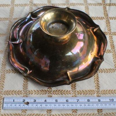 Lot #249: Pair of (2) Vintage Large Brass Decorative Creations (1 Tray and 1 Bowl) Original Patina