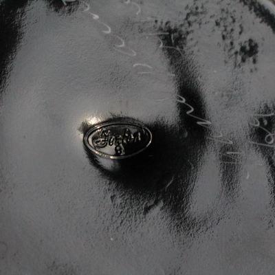 Lot #250: Antique/Vintage FENTONâ„¢ Dark Glass Hand Painted SIGNED Decorative Dish