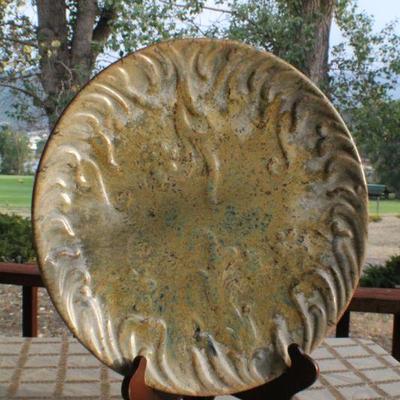 Lot #253: Large Decorative Raku Style Plate