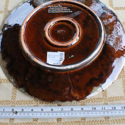 Lot #253: Large Decorative Raku Style Plate