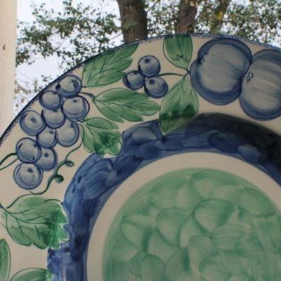 Lot #254: Vintage Hand Painted MADE IN PORTUGAL Large Serving Plate 