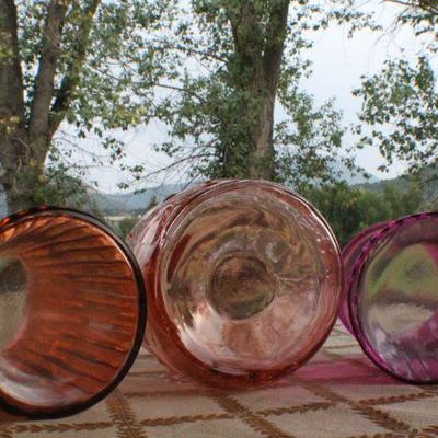Lot #255: Group of (3) Vintage Colored Glass Creations 