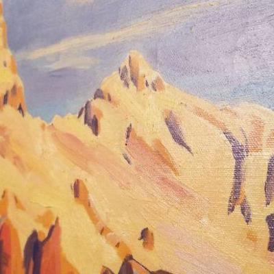 Lot #262: Large Vintage Oil Painting by ALFRED WANDS Cattle Drive Scene