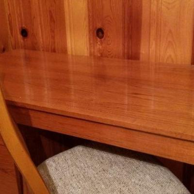 Lot #264: Mid Century Modern Office Desk w/ Drop Leaf and Chair 