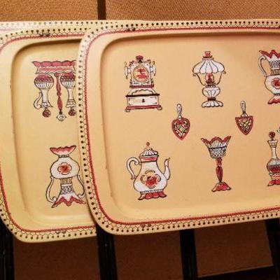 Lot #269: (3) Vintage Mid Century Modern Dining Trays