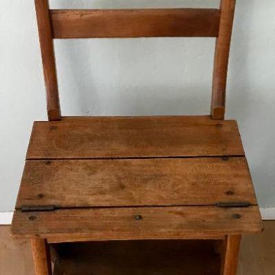 Antique French Wooden Chair/Ladder