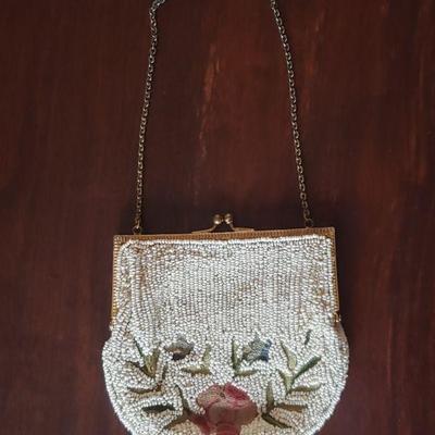 Lot 275: Antique Seed Beaded And Needlepoint Purse