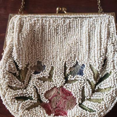 Lot 275: Antique Seed Beaded And Needlepoint Purse