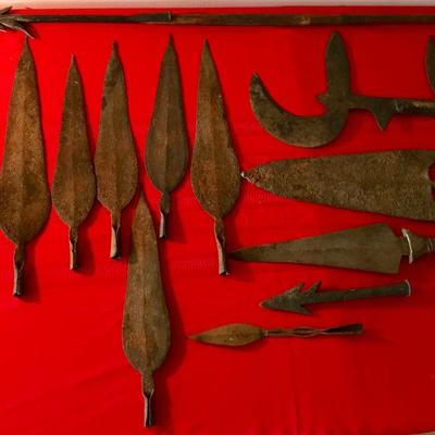 Collection Of Vintage African Spear Heads