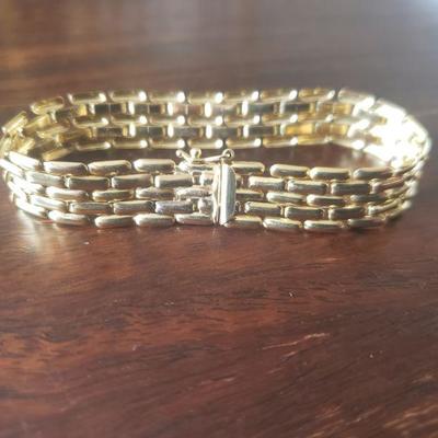 Lot 286: 14k Yellow Gold Link 7" Bracelet (Italy) 