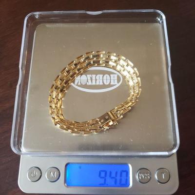 Lot 286: 14k Yellow Gold Link 7" Bracelet (Italy) 