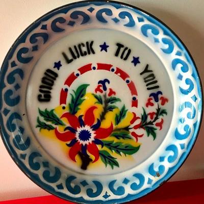 Nigerian Head Carrying Enamel Tray Good Luck To You
