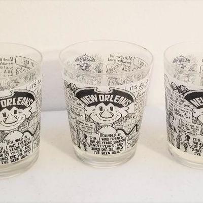 Lot #96  Three Vintage New Orleans John Chase Bar Glasses