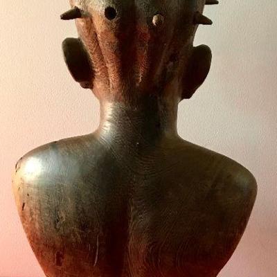 African (Congo) Wooden Sculpture Of Woman