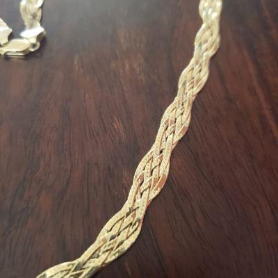 Lot 292: 14k Yellow Gold Braided 18" Necklace 