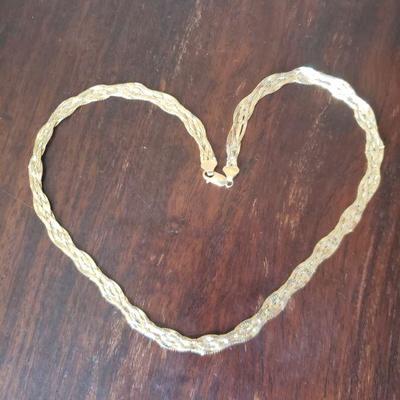Lot 292: 14k Yellow Gold Braided 18" Necklace 