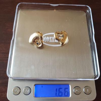Lot 294: 14k Yellow Gold (2 part) Earrings
