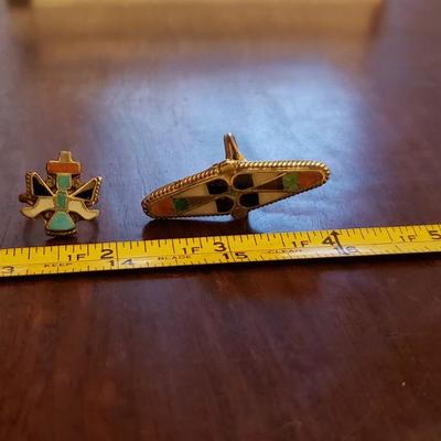 Lot 301: (2) Unmarked Navajo Inlay Rings