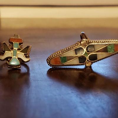 Lot 301: (2) Unmarked Navajo Inlay Rings