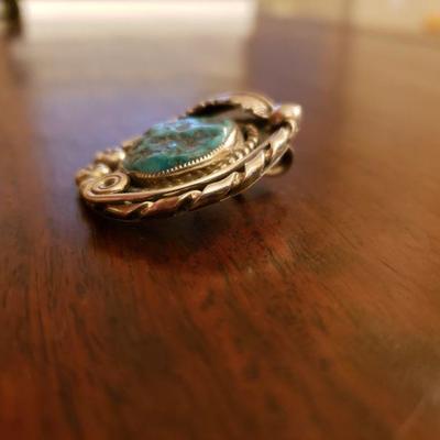 Lot 306: Navajo Phillip Sanchez Turquois Pendant 