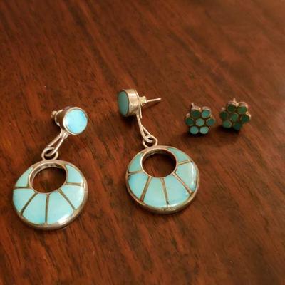 Lot 307: (2) Navajo Pairs of Earrings 