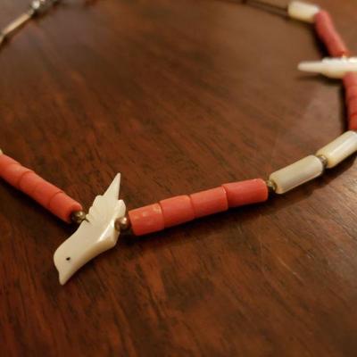 Lot 309: Navajo Bird Fetish 16.5" Necklace 