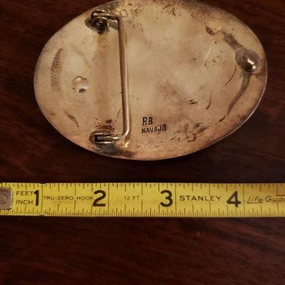 Lot 314: Navajo Richard Begay Inlay Red Bird Belt Buckle