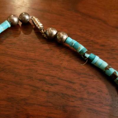 Lot 315: Navajo Turquois Heishi 16.75" Necklace