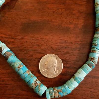 Lot 315: Navajo Turquois Heishi 16.75" Necklace