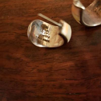 Lot 316: Navajo Signed Inlay Earrings 