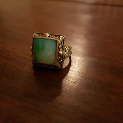 Lot 327: 1930's Chinese Import Silver Adjustable Filigree Ring